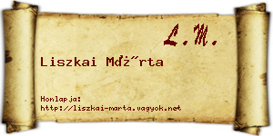 Liszkai Márta névjegykártya
